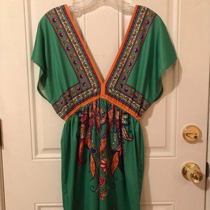 Colorful Deep V Neck Dress Forever 21